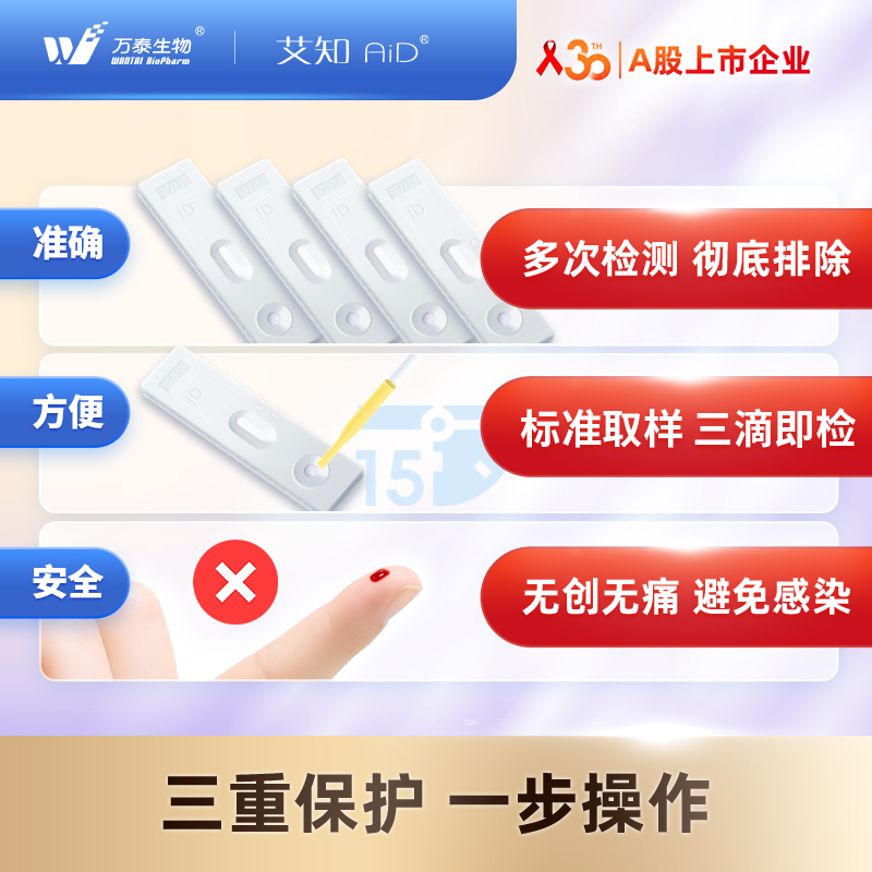 万泰HIV尿液检测试剂盒无痛无创不扎针自检试纸